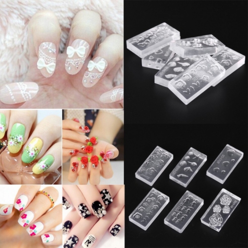 Set 6 cái khuôn hoa nổi nail 3d N0469