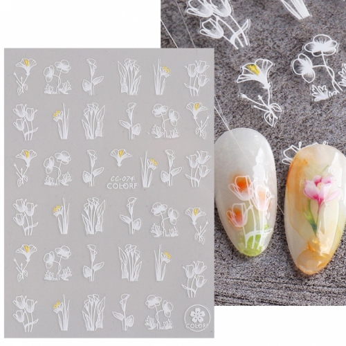 Sticker hoa nổi 5D trang trí móng nail 1128